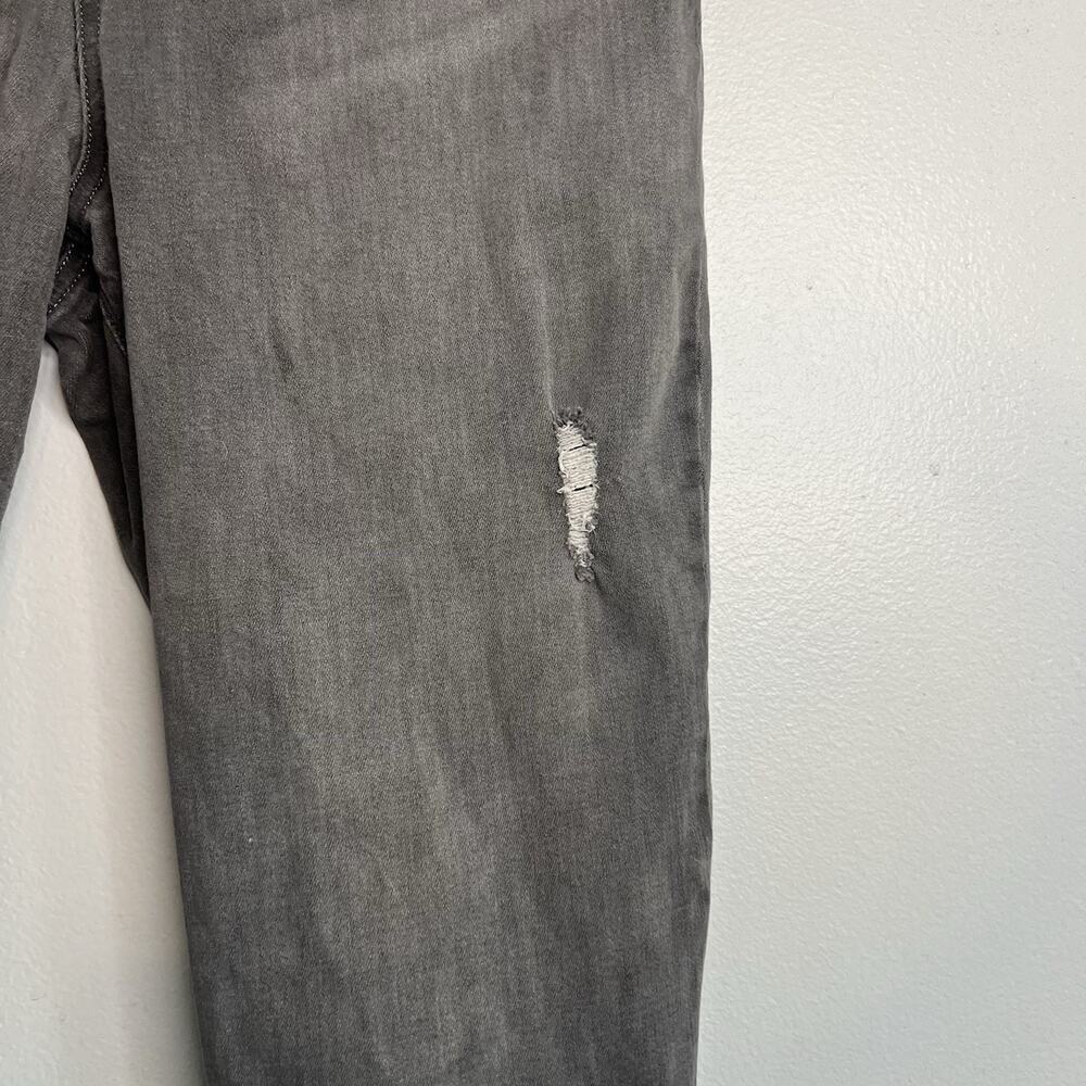 Spanx Womens Pull On Jeans Distressed Raw Hem Gray Sz XL Denim Charcoal - Picture 2 of 13